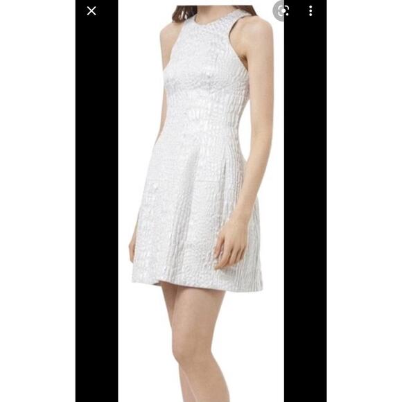 Rebecca Taylor Metallic Croc Mini Dress size 2 - Picture 6 of 6